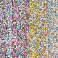 幅145cmのカラフルな花柄プリントコットン生地