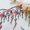 23cm Width x 3 Yards Length Vivid Floral Embroidery Lace Fabric Trim