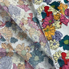 150cm Width x 95cm Length Retro Colorful Flower Pattern Print Cotton Fabric