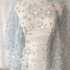 160cm Width snowflake and stars Hot Stamped Tull Lace Fabic
