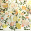 130cm Width x 95cm Length Vivid Colorful Yellow Flower Embroidery Lace Fabric