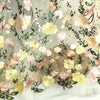 130cm Width x 95cm Length Vivid Colorful Yellow Flower Embroidery Lace Fabric
