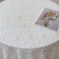 130cm Width Retro Floral embroidered tulle lace fabric