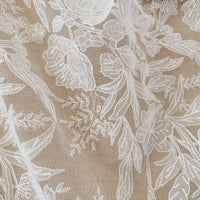 135cm Width x 95cm Length Premium Botanical Branch Floral Embroidery Wedding Bridal Lace Fabric