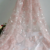 130cm Width x 95cm Fantasy pink beadwork and sequins Butterfly embroidery Lace fabric