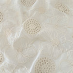 145cm Width Hollow-out and Poppy Floral Embroidery Fabric
