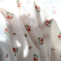 155cm Width x 95cm Length Rose Floral Print and  Jacquard Cotton Fabric