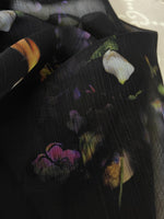 150cm Width Super Lightweight Floral Petals Print Fabric Black