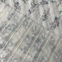 145cm Width Premium Jacquard Print Branch Floral Cotton Lace Fabric by the Yard
