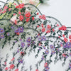 23cm Width x 3 Yards Length Vivid Floral Embroidery Lace Fabric Trim