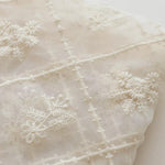 130cm Width x 95cm Length Organza Grids Branch Floral Embroidery Lace Fabric by the Yard