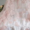 130cm Width x 95cm Fantasy pink beadwork and sequins Butterfly embroidery Lace fabric