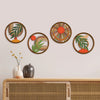 Wood Wall Art 25cm x 25cm x 4pcs Hollow out Morden Scenery Botanical branch and sunshine art set