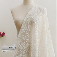 130cm Width x 95cm Length Organza Branch Star Floral Embroidery Lace Fabric by the Yard
