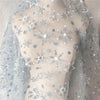 160cm Width snowflake and stars Hot Stamped Tull Lace Fabic