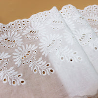 3 Yards of 7.8 inches Width Eyelet Floral Cotton Lace Fabric TrimWidth: 20cm(7.8 inches), length: 3 yards Material: cotton Your imagination will tell of the use