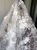 130cm Width x 95cm Premium 3D Floral Embroidery  Wedding Bridal Lace Fabric