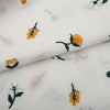 125cm Width x 95cm Length Yellow Flower Pattern Embroidery Cotton Fabric