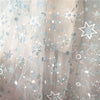 160cm Width snowflake and stars Hot Stamped Tull Lace Fabic