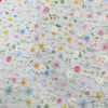 130cm Width x 95cm Length Colorful Floral Botanical  Print and Embroidery Fabric