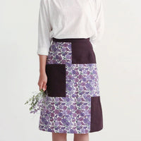 150cm Width x 95cm Length Purple Morning Glory Print Cotton Fabric