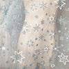 160cm Width snowflake and stars Hot Stamped Tull Lace Fabic