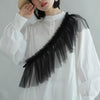 2 Yards of 18cm Width 2-Layer Soft Frill RuffledLace Fabric Trim