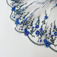 23cm Width x 3 Yards Length Vivid Floral Embroidery Lace Fabric Trim