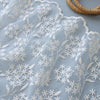 130cm Width x 95cm Length Organza Branch Star Floral Embroidery Lace Fabric by the Yard