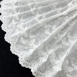 130cm Width x 90cm Length 3D Butterfly Embroidery Eyelet Cotton Fabric