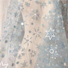 160cm Width snowflake and stars Hot Stamped Tull Lace Fabic