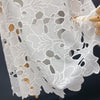 130cm Width Hollow-out Floral Embroidery Chiffon Fabric by the Yard