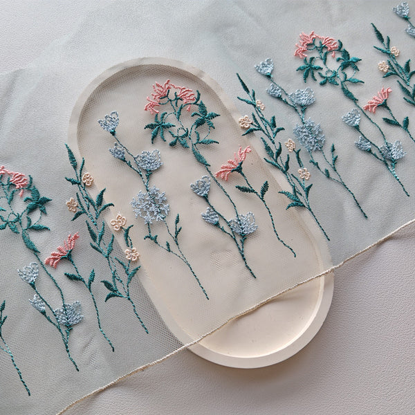 3 Yards Premium Floral Embroidery Lace Fabric Trim