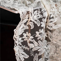 130cm Width x 95cm Length Designer Retro Floral Embroiderye Lace Fabric