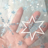 160cm Width snowflake and stars Hot Stamped Tull Lace Fabic