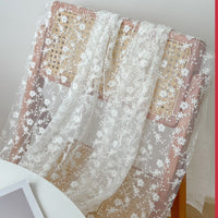 130cm Width Vine flower embroidered tulle lace fabric