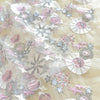 130cm Width x 95cm Length Premium  Sequined Floral Embroidery Wedding Bridal Lace Fabric