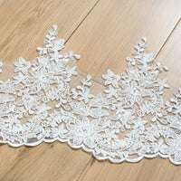 2 Yards x 25cm Width Floral Embroidery Bride Wedding Veil Lace Trim