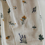 135cm Width x 95cm Length Retro Vivid Botanical Floral Cotton Linen Embroidery Fabric