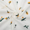 125cm Width x 95cm Length Yellow Flower Pattern Embroidery Cotton Fabric