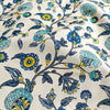 146cm Width x 95cm Length  Blue Vine Branch Floral Print Cotton Canvas Fabric