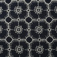 幅 125cm 抽象的なイソギンチャクの刺繍コットンリネン生地