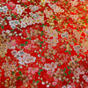 73cm Width x 95cm Length Premium Golden and Red Sakura Floral Fabric