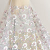 130cm Width x 95cm Length Premium  Sequined Floral Embroidery Wedding Bridal Lace Fabric