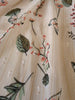148cm Width x 95cm Length  Botanical Branch Floral and Butterfly Print Chiffon Fabric Pink