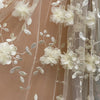 130cm Width x 91cm Width 3D Floral Embroidery Vine Floral  Lace Fabric