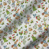 110cm Width x 95cm Length  Rabbit Flower and Strawberry Print Cotton Fabric
