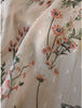148cm Width x 95cm Length  Botanical Branch Floral and Butterfly Print Chiffon Fabric Pink