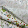 110cm Width x 95cm Length  Rabbit Flower and Strawberry Print Cotton Fabric
