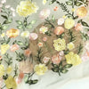 130cm Width x 95cm Length Vivid Colorful Yellow Flower Embroidery Lace Fabric
